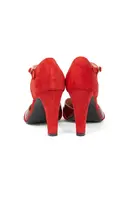 Lipstick and Ruby Red Suede Pumps  image