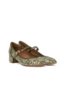 Khaki Green Glitter Mary Janes image