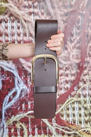 Chocolate Wide Leather Belt  image